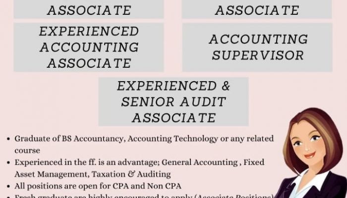Jobtalk - Accounting Supervisor vacancy in Pasig! Hiring by Sison Corillo Parone & Co.