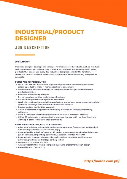 Jobtalk - Production Designer vacancy in Quezon City! Hiring by Norde International Distributors