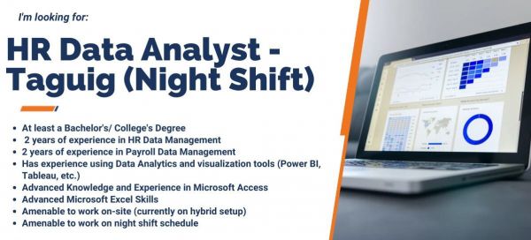 Jobtalk - Data Analyst vacancy in Taguig City! Hiring by Asia Select
