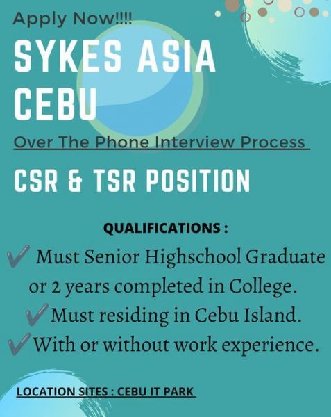 Jobtalk - Customer Service Representative vacancy in Cebu City! Hiring by Sykes Asia Inc.