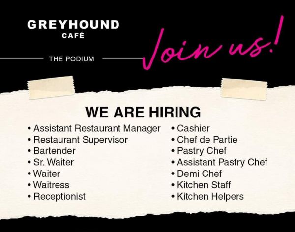Jobtalk - Waitress vacancy in Mandaluyong! Hiring by Greyhound Cafe
