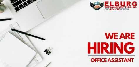 Jobtalk - Office Assistant vacancy in Makati! Hiring by Elburg Shipmanagement Phils Inc.