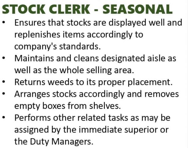 Jobtalk - Stock Clerk vacancy in Cebu City! Hiring by Landers Superstore