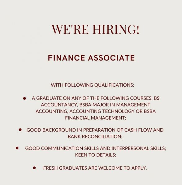 Jobtalk - Financial Associate vacancy in Mandaue City! Hiring by Beneluxe Trading Corporation