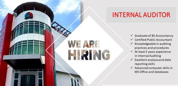 Jobtalk - Internal Auditor vacancy in San Fernando City! Hiring by Solanaland