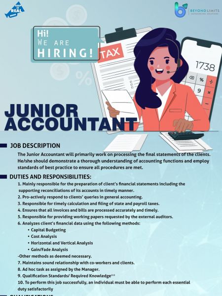 Jobtalk - Accountant vacancy in Angeles City! Hiring by Beyond Limits Outsourcing
