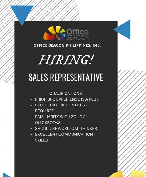 Jobtalk - Sales Associate vacancy in Angeles City! Hiring by Office Beacon Philippines, Inc.