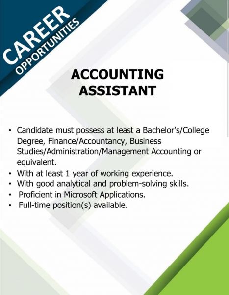 Jobtalk - Accounting Assistant vacancy in Mandaue City! Hiring by Metro Retail Stores Group Inc.