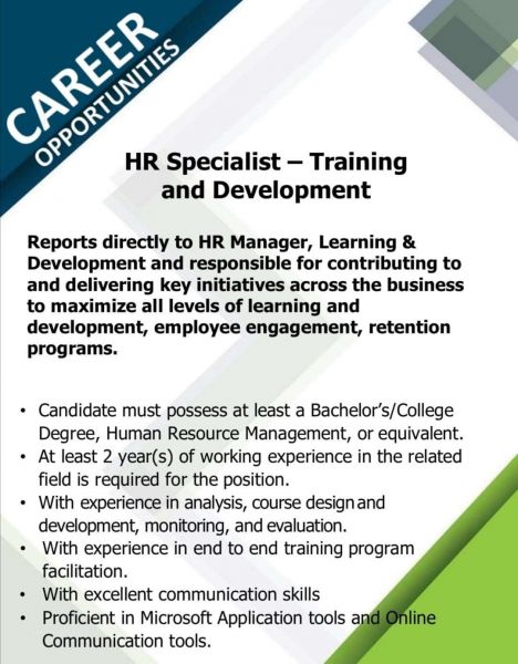 Jobtalk - HR Specialist vacancy in Mandaue City! Hiring by Metro Retail Stores Group Inc.