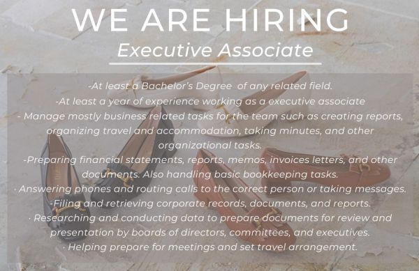 Jobtalk - Executive Associate vacancy in Quezon City! Hiring by Alberto Shoes Corporation