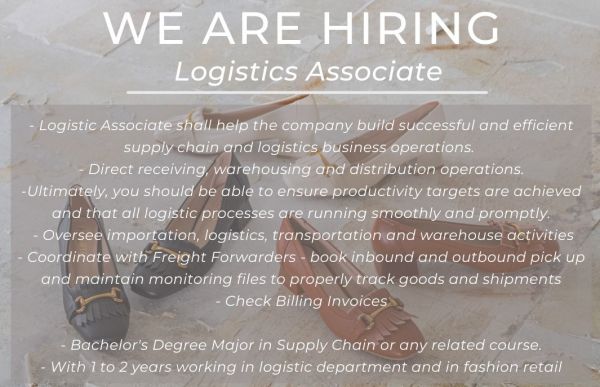 Jobtalk - Logistics Associate vacancy in Quezon City! Hiring by Alberto Shoes Corporation
