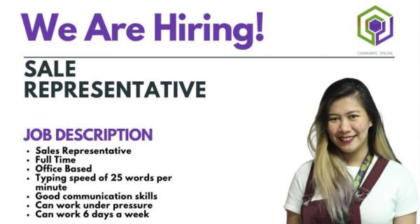 Jobtalk - Sales Representative vacancy in Quezon City! Hiring by Casambre Online Shop