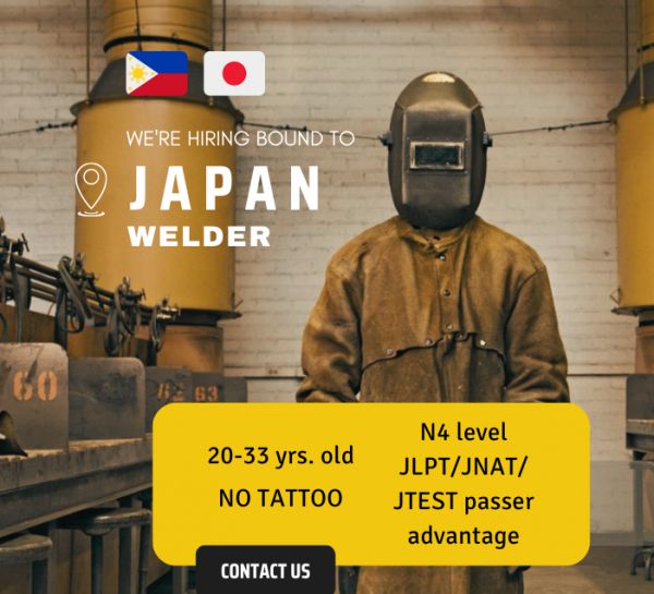 Jobtalk - Looking for Welder bound for Japan! Recruited and managed by Placewell International Services Corp