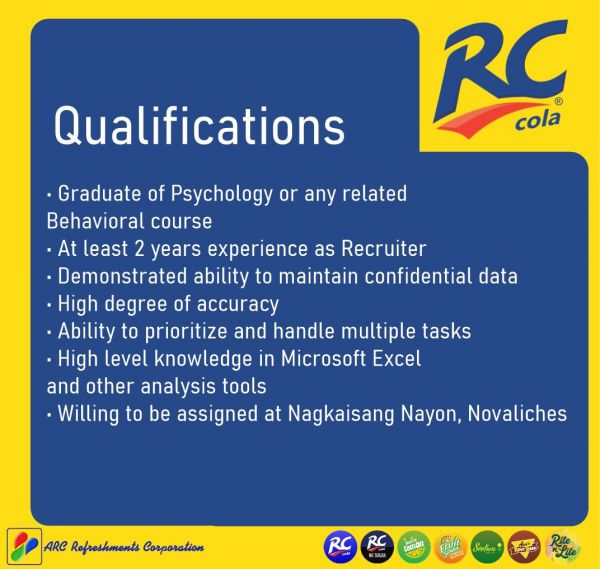 Jobtalk - HR Clerk vacancy in Quezon City! Hiring by ARC Refreshments Corporation