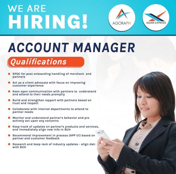Jobtalk - Account Manager vacancy in Makati! Hiring by Agora Philippines