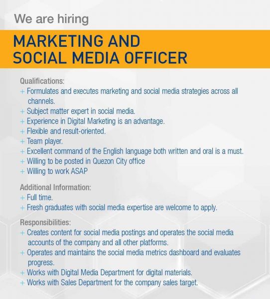 Jobtalk - Social Media Specialist vacancy in Quezon City! Hiring by FAXYN Philippines