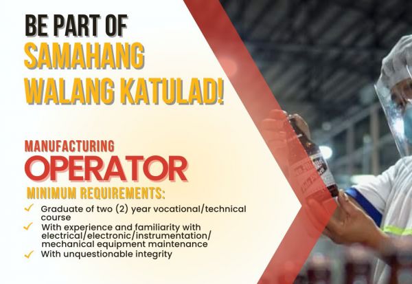 Jobtalk - Manufacturing Operator vacancy in Mandaue City! Hiring by San Miguel Brewery Inc.