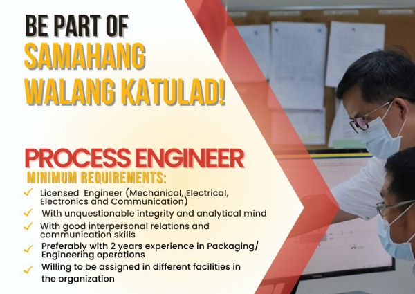 Jobtalk - Manufacturing Process Engineer vacancy in Mandaue City! Hiring by San Miguel Brewery Inc.