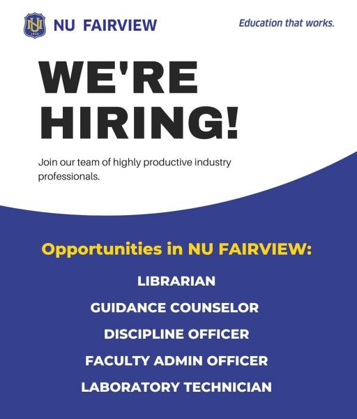 Jobtalk - Faculty Admin Officer vacancy in Quezon City! Hiring by NU Fairview