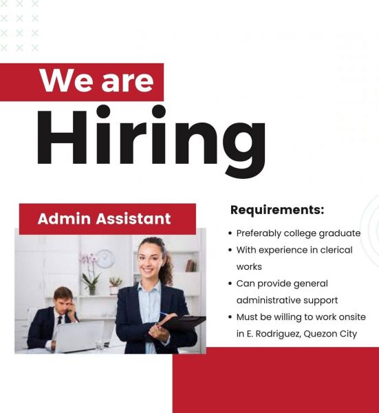 Jobtalk - Admin Assistant vacancy in Pasig! Hiring by The Tagline Group