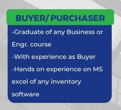 Jobtalk - Purchasing Associate vacancy in Quezon City! Hiring by Powerace Corporation
