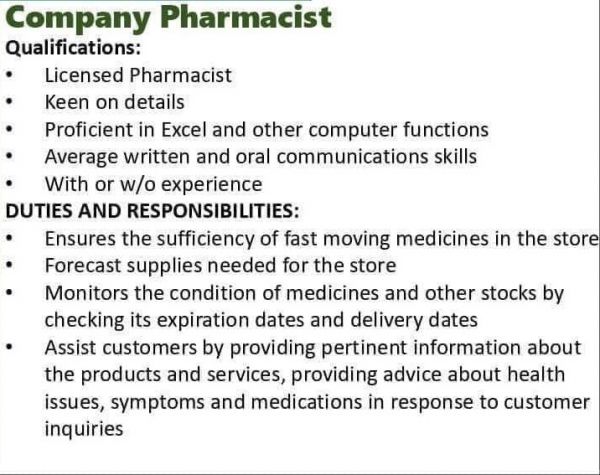 Jobtalk - Pharmacist vacancy in Cebu City! Hiring by Landers Superstore