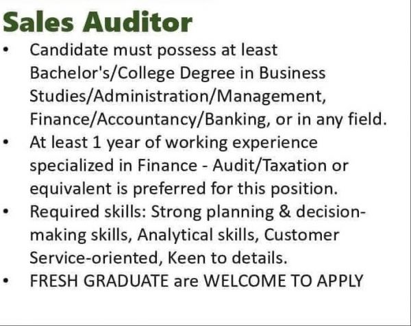 Jobtalk - Sales Auditor vacancy in Cebu City! Hiring by Landers Superstore