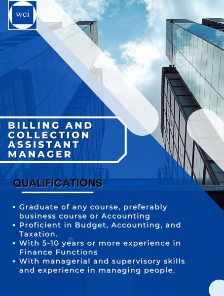 Jobtalk - Assistant Collection Manager vacancy in Quezon City! Hiring by Woodfields Consultants Inc.