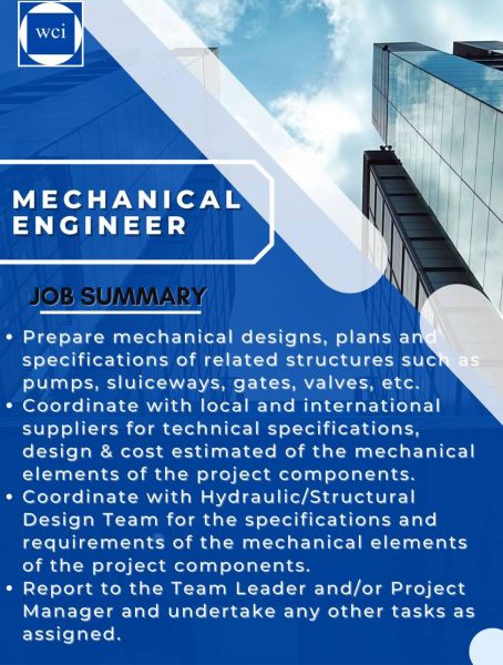 Jobtalk - Mechanical Engineer vacancy in Quezon City! Hiring by Woodfields Consultants Inc.