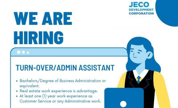 Jobtalk - Admin Assistant vacancy in Bacolod City! Hiring by Jeco Development Corporation
