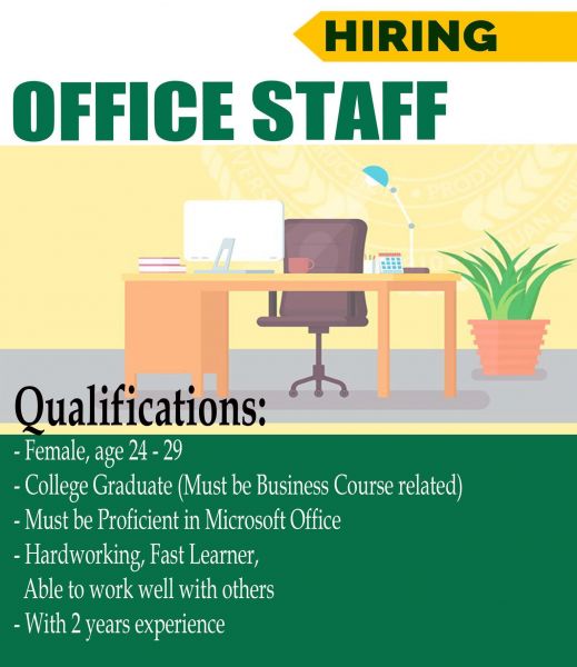 Jobtalk - Office Assistant vacancy in Davao City! Hiring by Hardmat's Inc.