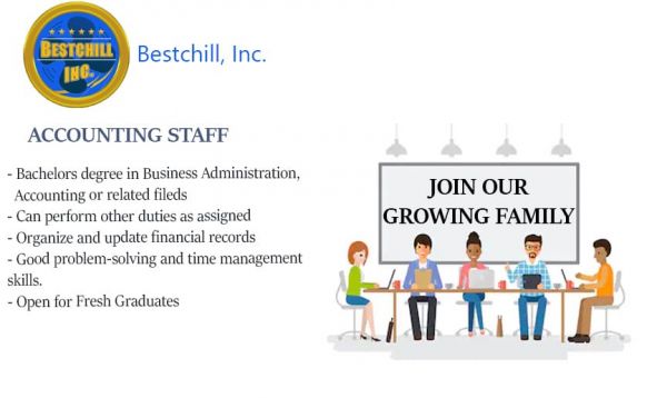Jobtalk - Accounting Staff vacancy in Bacoor City! Hiring by Bestchill, Inc.