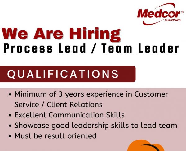 Jobtalk - Customer Service Team Lead vacancy in Cebu City! Hiring by Medcor Inc.