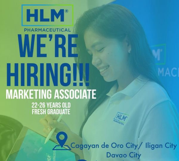 Jobtalk - Marketing Associate vacancy in Iligan City! Hiring by HLM Pharmaceutical Inc.