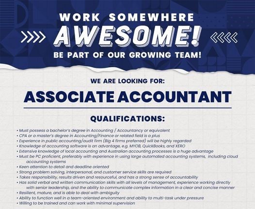 Jobtalk - Accounting Associate vacancy in Angeles City! Hiring by DBA Advisory