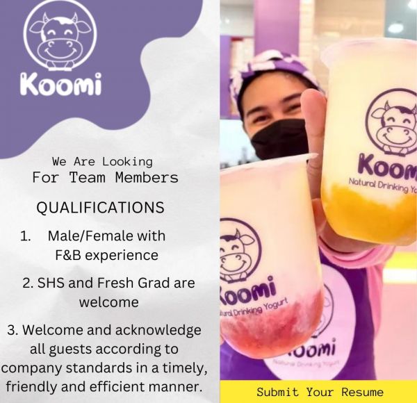 Jobtalk - Store Crew vacancy in Quezon City! Hiring by Koomi Philippines