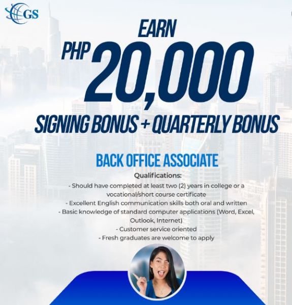 Jobtalk - Back Office Specialist vacancy in Mandaluyong! Hiring by Global Strategic