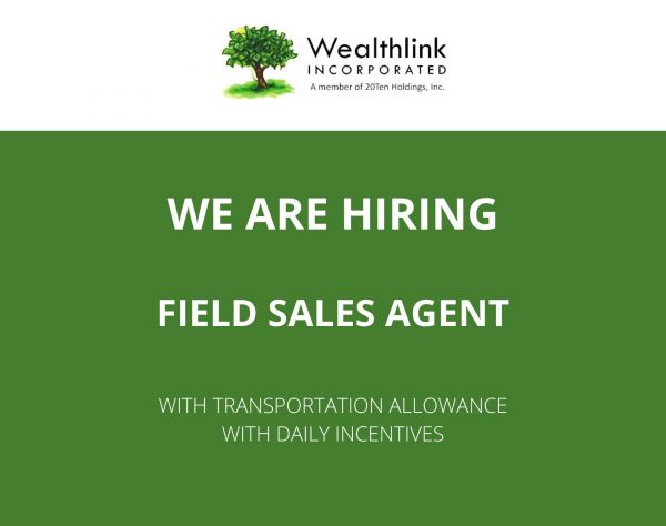 Jobtalk - Field Sales Representative needed for  field work in Laguna area