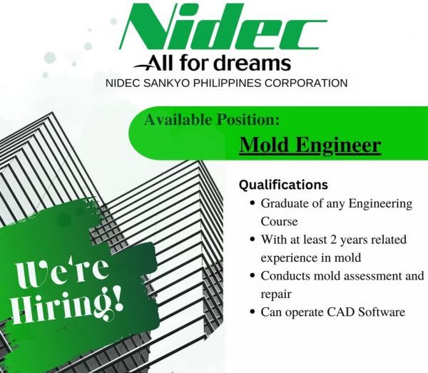 Jobtalk - Process Engineer vacancy in Cabuyao City! Hiring by Nidec Sankyo Philippines Corporation