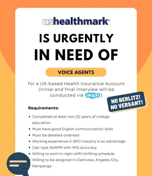 Jobtalk - Call Center Agent vacancy in Angeles City! Hiring by US Healthmark Global Corp.