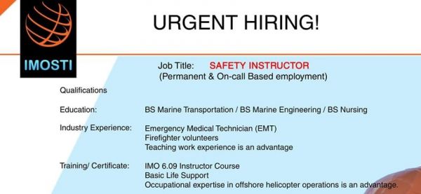 Jobtalk - Safety Instructor vacancy in Naic! Hiring by Imosti, Inc.