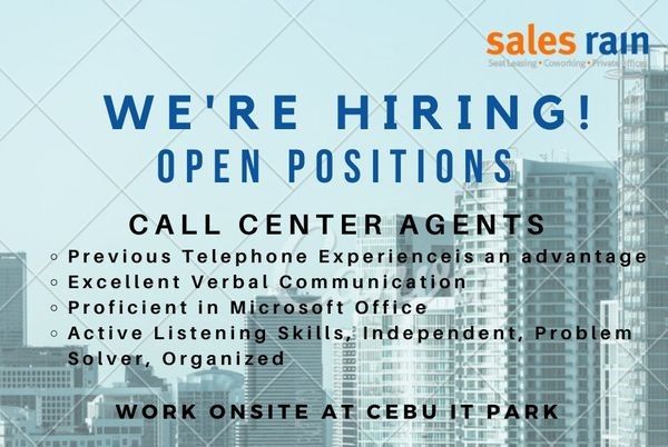 Jobtalk - Call Center Agent vacancy in Cebu City! Hiring by Sales Rain BPO Inc