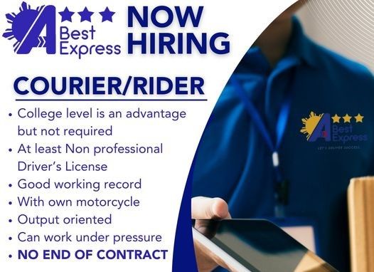 Jobtalk - Rider vacancy in Angeles City! Hiring by A-Best Express, Inc.