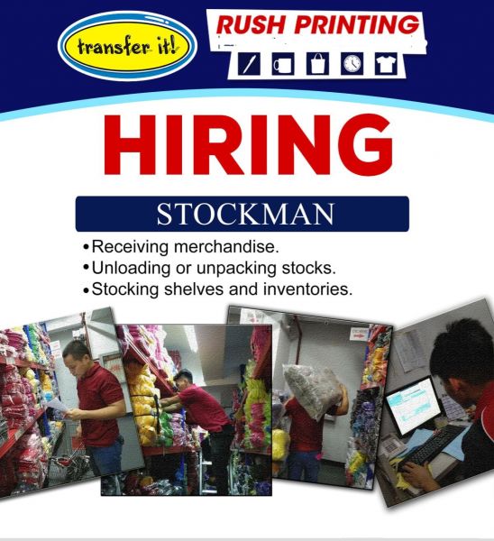 Jobtalk - Stockman vacancy in Sta. Cruz! Hiring by Transfer It
