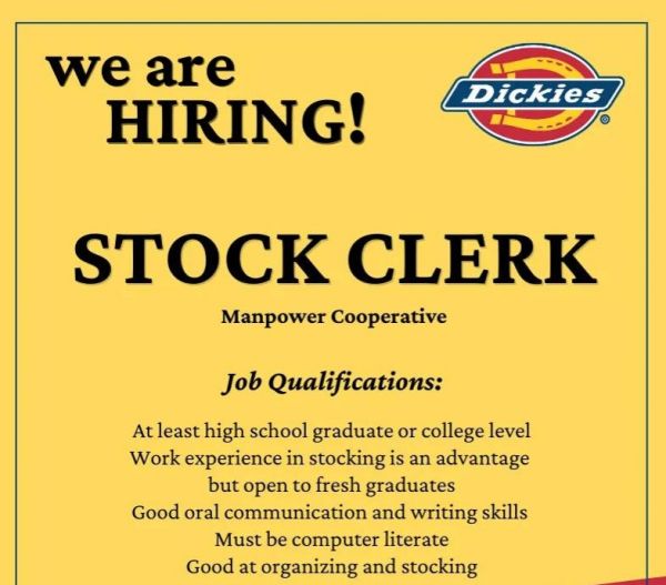 Jobtalk - Stock Clerk vacancy in Quezon City! Hiring by Dickies