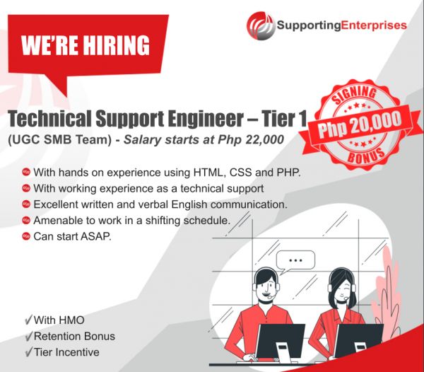 Jobtalk - Technical Support Engineer vacancy in Cebu City! Hiring by Supporting Enterprises Pty Ltd.