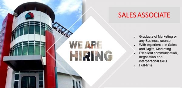 Jobtalk - Sales Associate vacancy in San Fernando City! Hiring by Solanaland