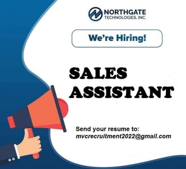 Jobtalk - Sales Assistant vacancy in Quezon City! Hiring by Northgate Technologies, Inc.