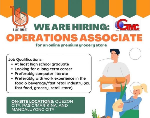 Jobtalk - Operations Associate vacancy in Pasig! Hiring by BuiltaMart