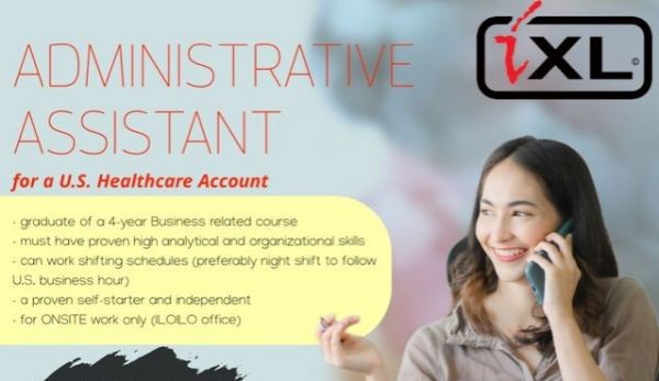 Jobtalk - Admin Assistant vacancy in Iloilo City! Hiring by IXL Solutions Philippines Inc.